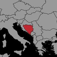 Stecknadelkarte mit bosnien- und herzegowina-Flagge auf der Weltkarte. Vektor-Illustration. vektor