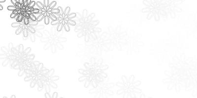 ljusgrå vektor doodle bakgrund med blommor.