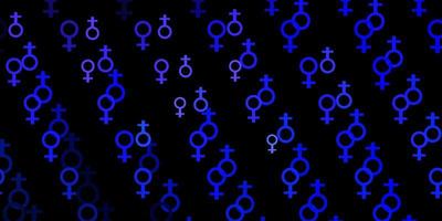 hellvioletter Vektorhintergrund mit Frauensymbolen. vektor