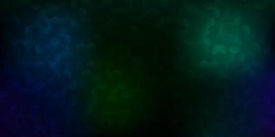 dunkelblauer, grüner Vektorhintergrund mit sechseckigen Formen. vektor