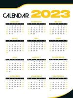2023 ny år kalender i vektor formatera