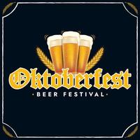 realistisk hand dragen oktoberfest öl festival bakgrund vektor