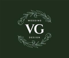 vg initialer brev bröllop monogram logotyper samling, hand dragen modern minimalistisk och blommig mallar för inbjudan kort, spara de datum, elegant identitet för restaurang, boutique, Kafé i vektor