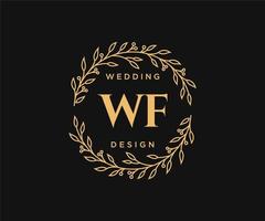 wf initialer brev bröllop monogram logotyper samling, hand dragen modern minimalistisk och blommig mallar för inbjudan kort, spara de datum, elegant identitet för restaurang, boutique, Kafé i vektor