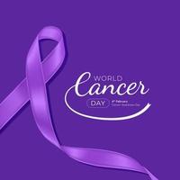 värld cancer dag 4:e februari social media posta vektor