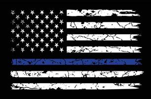 dünne blaue linie amerikanische flagge polizei lebt materie design vektor