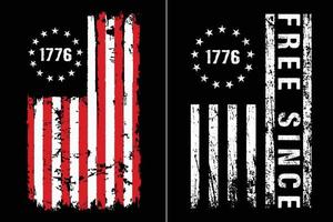 patriotisches Flaggendesign von 1776 vektor