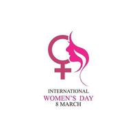ord internationell Lycklig kvinnor dag logotyp illustration design vektor