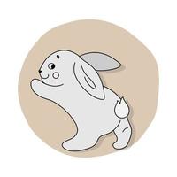 süßer osterhase. lustiges Cartoon-Kaninchen. Vektor-Illustration. vektor