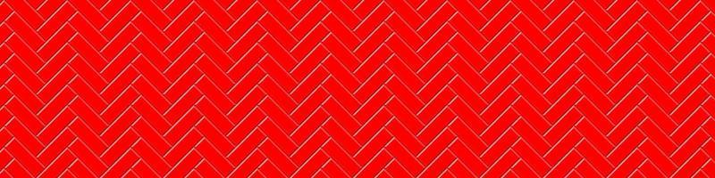 Nahtloses Muster der roten U-Bahn-Fliese mit Fischgrätenmuster. u-bahnstein oder keramikziegelhintergrund. Küchenrückwand Textur. Wand- oder Bodenfläche im Badezimmer vektor