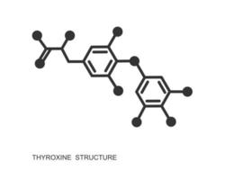 tyroxin kemisk molekyl strukturera. större endogen hormon utsöndras förbi de sköldkörtel körtel vektor