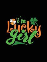 st. patrick's day typografie bunter irischer zitatvektorbeschriftungs-t-shirt-entwurf vektor