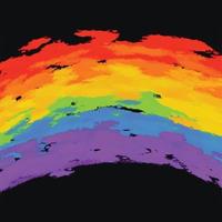 Regenbogen-Pinselstrich-Textur-Grunge isoliert auf quadratischer schwarzer Hintergrundvorlage für Social-Media-Beiträge, Poster, Broschüren, Schals, Textil- und Papierdrucke und andere Zwecke. vektor
