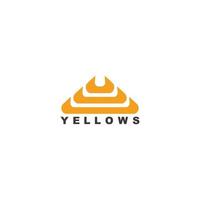 gelbe kurven objekt schöne elegante form logo vektor