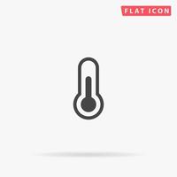 Thermometer. einfaches flaches schwarzes Symbol mit Schatten auf weißem Hintergrund. Vektor-Illustration-Piktogramm vektor