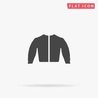 Sport Jacke. einfaches flaches schwarzes Symbol mit Schatten auf weißem Hintergrund. Vektor-Illustration-Piktogramm vektor