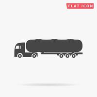 Tankwagen. Anhänger einfaches flaches schwarzes Symbol mit Schatten auf weißem Hintergrund. Vektor-Illustration-Piktogramm vektor
