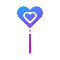 Ballon-Symbol solide lila Stil Valentinstag Illustration Vektorelement und Symbol perfekt. vektor