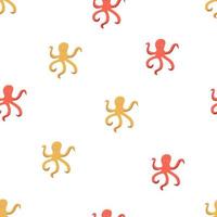 sömlös tecknad serie söt bläckfisk mönster. tapet bakgrund för ungar. vektor illustration av marin djur.