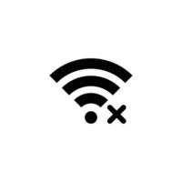 Wifi einfache flache Symbolvektorillustration. WLAN kein Signalsymbol. kein Netzwerksymbol vektor