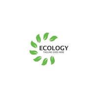 ekologi träd blad logotyp mall vektor