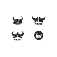 Wikinger-Helm-Logo-Vektor-Symbol-Vorlage vektor