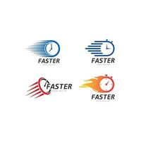 schnellere und schnellere logo-vorlage-vektor-symbol-illustration vektor