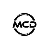 mcd brev logotyp design i illustration. vektor logotyp, kalligrafi mönster för logotyp, affisch, inbjudan, etc.