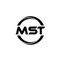 MST-Brief-Logo-Design in Abbildung. Vektorlogo, Kalligrafie-Designs für Logo, Poster, Einladung usw. vektor