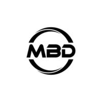 mbd brev logotyp design i illustration. vektor logotyp, kalligrafi mönster för logotyp, affisch, inbjudan, etc.