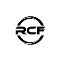 rcf brev logotyp design i illustration. vektor logotyp, kalligrafi mönster för logotyp, affisch, inbjudan, etc.