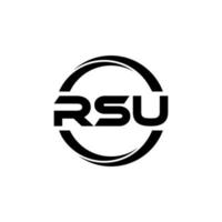 rsu-Brief-Logo-Design in Abbildung. Vektorlogo, Kalligrafie-Designs für Logo, Poster, Einladung usw. vektor