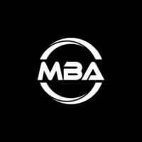 mba brev logotyp design i illustration. vektor logotyp, kalligrafi mönster för logotyp, affisch, inbjudan, etc.