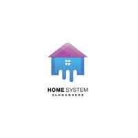 buntes design mit farbverlauf des home-system-logos vektor