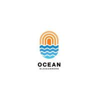 Ozean-Rahmen-Logo-Icon-Design-Vorlage bunt vektor