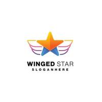 Star Wing Art Logo Template Design Illustrationsfarbe vektor
