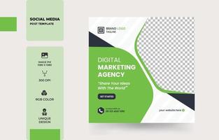 digital marknadsföring byrå företags- företag fyrkant social media posta baner design mall fri vektor