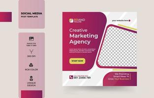 kreative marketing-agentur unternehmensgeschäft quadrat social media post banner design vorlage kostenloser vektor