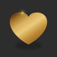 goldglänzender Herzvektor mit schwarzem Hintergrund vektor
