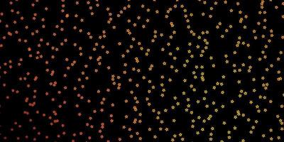 dunkelroter, gelber Vektorhintergrund mit bunten Sternen. vektor