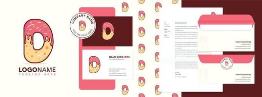 buchstabe d donut logo design, visitenkarte und branding-vorlage auf isoliertem hintergrund vektor