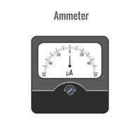 Amperemeter ist ein physikalisches Gerät zur Messung des Stroms im Stromkreis vektor