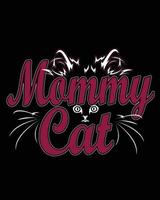 katt t-shirt design. mamma katt t-shirt design. vektor