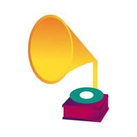 Grammophon-Musik-Player-Linie und Füllstilsymbol vektor