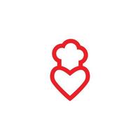 Kochen Liebe flaches Symbol Logo-Design vektor