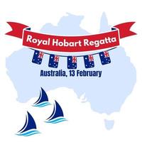 Royal Hobart Regatta Day Illustration, Australien 13. Februar. geeignet für Poster, Cover, Web, Social Media Square Banner. vektor