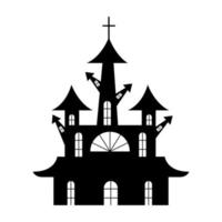 Halloween-Haus mit Kreuzvektorentwurf vektor