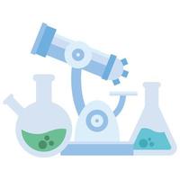 Chemiekolben und Mikroskopvektordesign vektor