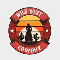 Illustrationsvektor des Wildwest-Cowboys, perfekt für Druck, Banner, Poster usw vektor