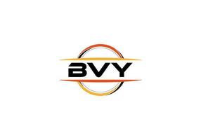 bvy Letter Royalty Mandala Form Logo. bvy Pinselkunst-Logo. bvy-Logo für ein Unternehmen, ein Geschäft und eine kommerzielle Nutzung. vektor